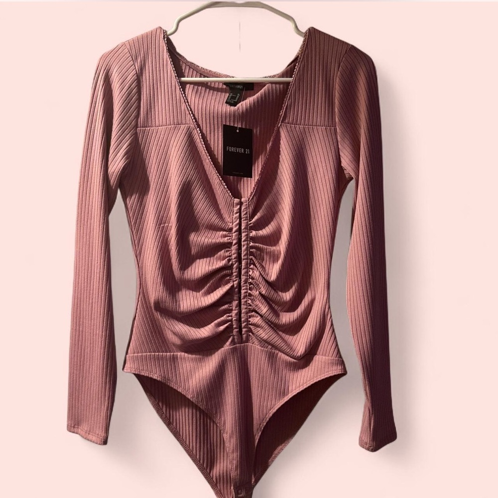Forever 21 Mauve Ruched Bodysuit
